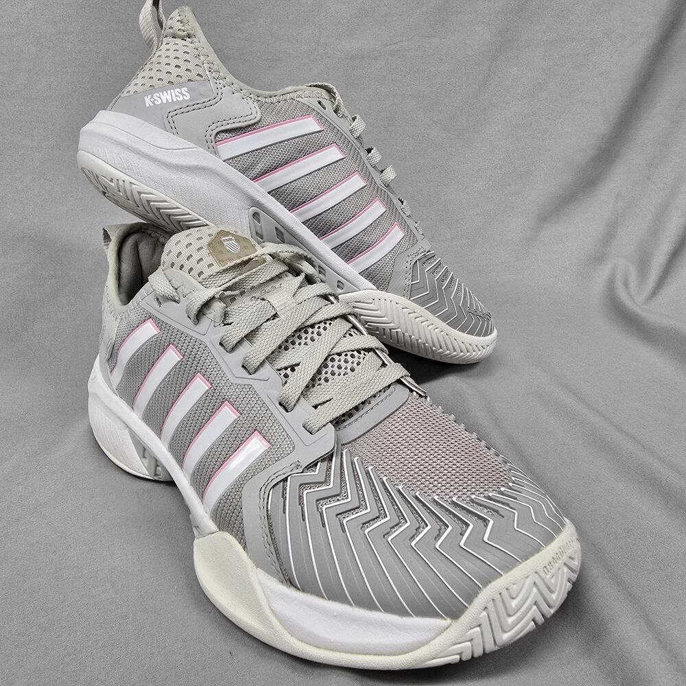 K-Swiss Pickleball Supreme Shoes Womens 7.5 Vapor Gray White Coral